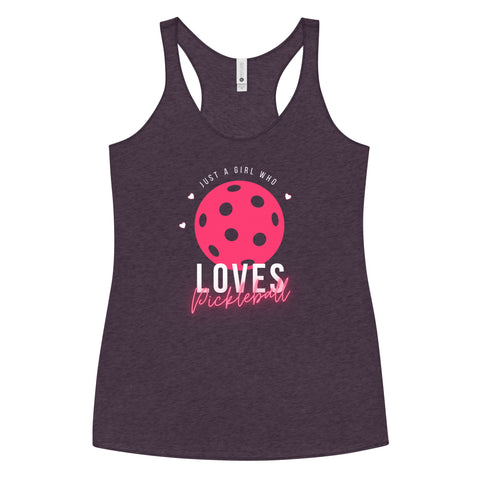 Girl Who Loves Pickleball Women's Racerback Tank Top