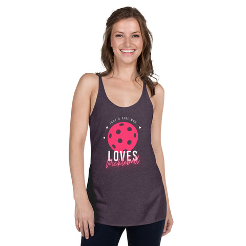 Girl Who Loves Pickleball Women's Racerback Tank Top