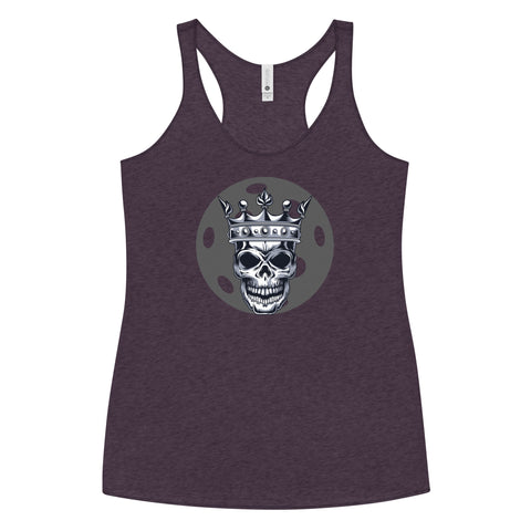 Black White Skull King Minimalist Women's Racerback Tank Top
