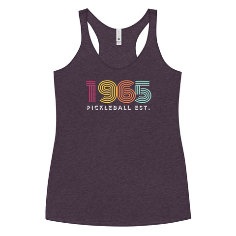 1965 Pickleball Est Women's Racerback Tank