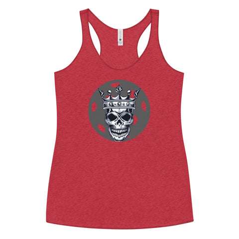 Black White Skull King Minimalist Women's Racerback Tank Top