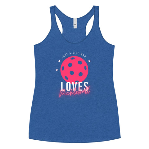 Girl Who Loves Pickleball Women's Racerback Tank Top