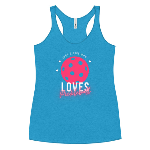 Girl Who Loves Pickleball Women's Racerback Tank Top